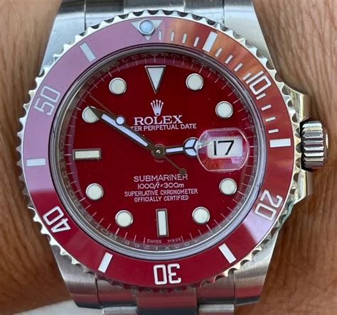 rolex submariner colores|rolex submariner red price.